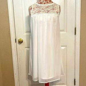 Mid length sheer white dress
